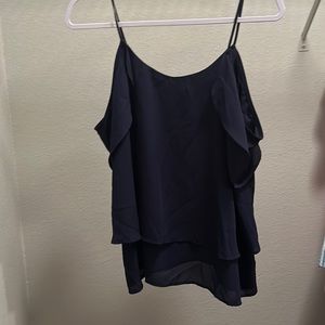 Size small, navy blue, from Francesca’s (blue rain brand).
